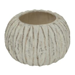 Rackhams Lorenzo Rotund Fin Vase - White/Grey Wash - One Size - White/Grey Wash - 100% Mixed - thumbnail 2