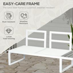 Rackhams 4 PCs Garden Set w/ 5-Level Recline Corner Conversation Sofa Set White - Black - Grey - thumbnail 5