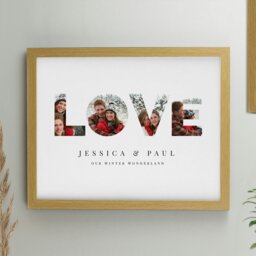 Rackhams Personalised LOVE Photo Upload Oak Poster Frame - thumbnail 1