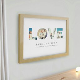 Rackhams Personalised LOVE Photo Upload Oak Poster Frame - thumbnail 2