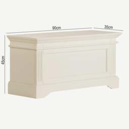 Rackhams Gainsborough Blanket Box Bedroom Wooden Storage Otoman - White - thumbnail 3