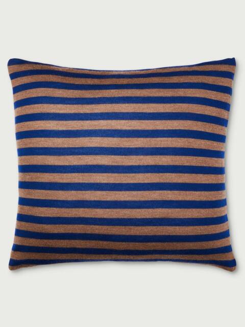 Rackhams Striped Dark Navy and Caramel Brown Cushion - image 1