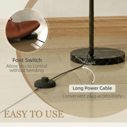 Rackhams Modern Standing Lamp with Shade & Foot Switch, Black - thumbnail 5