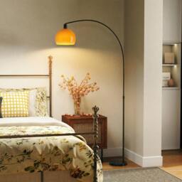 Rackhams Modern Standing Lamp with Shade & Foot Switch, Black