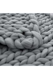 Rackhams 100cm L x 80cm W Office Chunky Knitted Nap Blanket Home Decor Sofa Throw Blanket - Grey - 80cm x 100cm - thumbnail 4