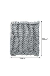 Rackhams 100cm L x 80cm W Office Chunky Knitted Nap Blanket Home Decor Sofa Throw Blanket - Grey - 80cm x 100cm - thumbnail 6