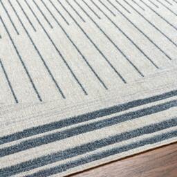 Rackhams Lillian-Washable Blue Grey Geometric Rug - 140 x 200 cm - thumbnail 3