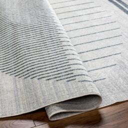 Rackhams Lillian-Washable Blue Grey Geometric Rug - 140 x 200 cm - thumbnail 4