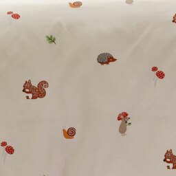 Rackhams Fox and Woodland Friends Fitted Sheet Cream - Double - thumbnail 2