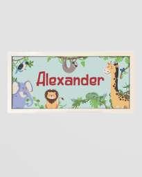 Rackhams Personalised Jungle Nursery Wall Art, Framed Safari Print for Kids - thumbnail 2