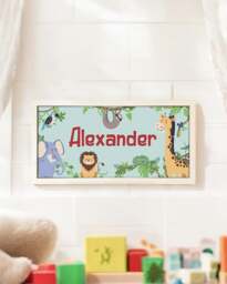 Rackhams Personalised Jungle Nursery Wall Art, Framed Safari Print for Kids - thumbnail 5