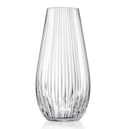Rackhams Mirage Waterfall Crystal Barrel Vase - 25cm - Made From Premium Lead Free Crystal Glass