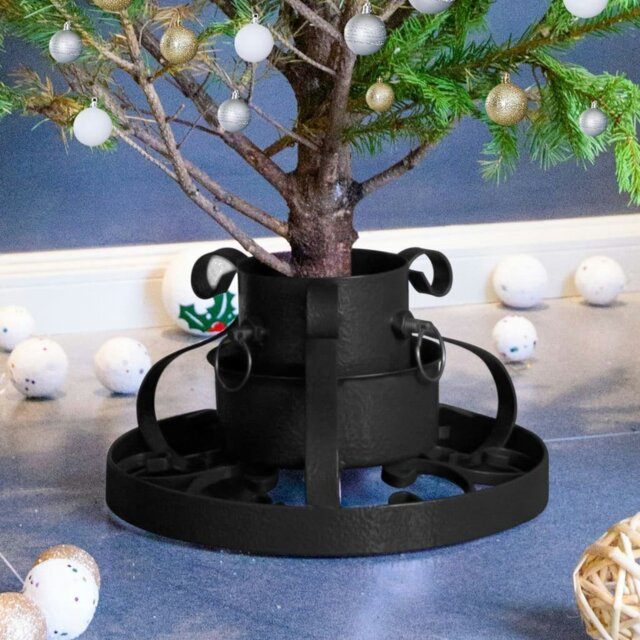 Rackhams Christmas Tree Stand Black 29x29x15.5 cm - Black - Metal