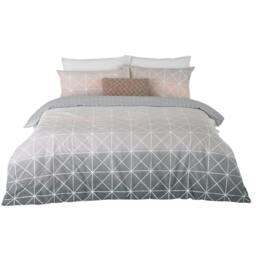 Rackhams Spectrum Ombre Duvet Cover Set - Grey/Pink - Single - Grey/Pink - 50% Polyester/50% Cotton