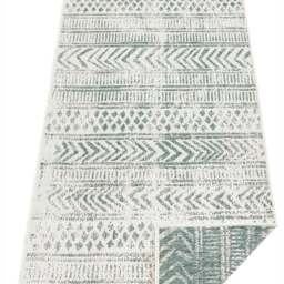 Rackhams Indoor-Outdoor Reversible Geometric Green Rug - 80X150 cm - thumbnail 6