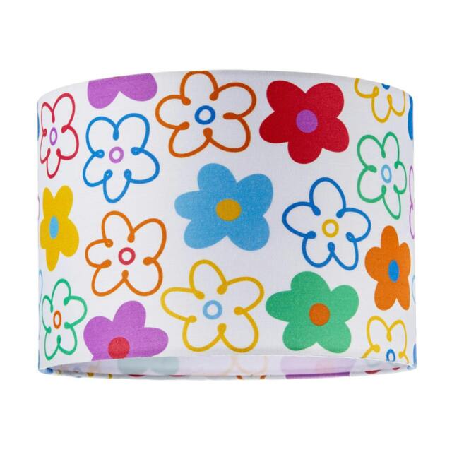 Rackhams Bright and Colourful Fabric Lampshade with Retro Inspired Floral Decor - image 1