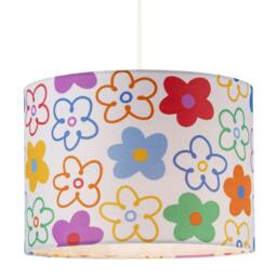 Rackhams Bright and Colourful Fabric Lampshade with Retro Inspired Floral Decor - thumbnail 2