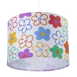 Rackhams Bright and Colourful Fabric Lampshade with Retro Inspired Floral Decor - thumbnail 5
