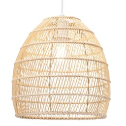 Rackhams Traditional Vintage Spiral Cage Design Natural Brown Rattan Ceiling Lamp Shade - thumbnail 2