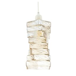 Rackhams Sleek Gold Tinted Pendant Light Shade with Staggered Rectangular Body - thumbnail 5