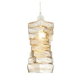 Rackhams Sleek Gold Tinted Pendant Light Shade with Staggered Rectangular Body - thumbnail 4