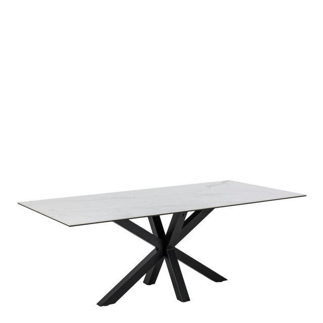 Rackhams Heaven Dining Table with Ceramic White Top - Black - No - White - image 1