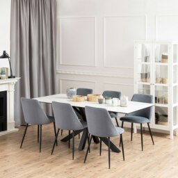 Rackhams Heaven Dining Table with Ceramic White Top - Black - No - White - thumbnail 3