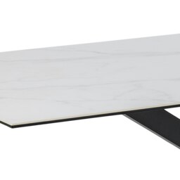 Rackhams Heaven Dining Table with Ceramic White Top - Black - No - White - thumbnail 6
