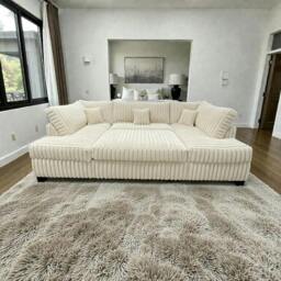 Rackhams Large Jumbo Cord Cinema Sofa - Black - thumbnail 2