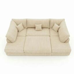 Rackhams Large Jumbo Cord Cinema Sofa - Black - thumbnail 4