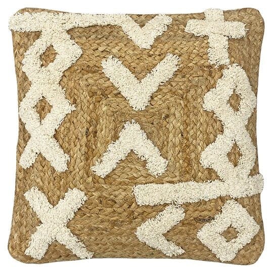 Rackhams Camfa Jute Braided Cushion Cover - Natural - One Size - Natural - 100% Mixed - image 1