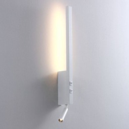 Rackhams 5 Watt White Bedside Wall Light With Reading Light - thumbnail 2