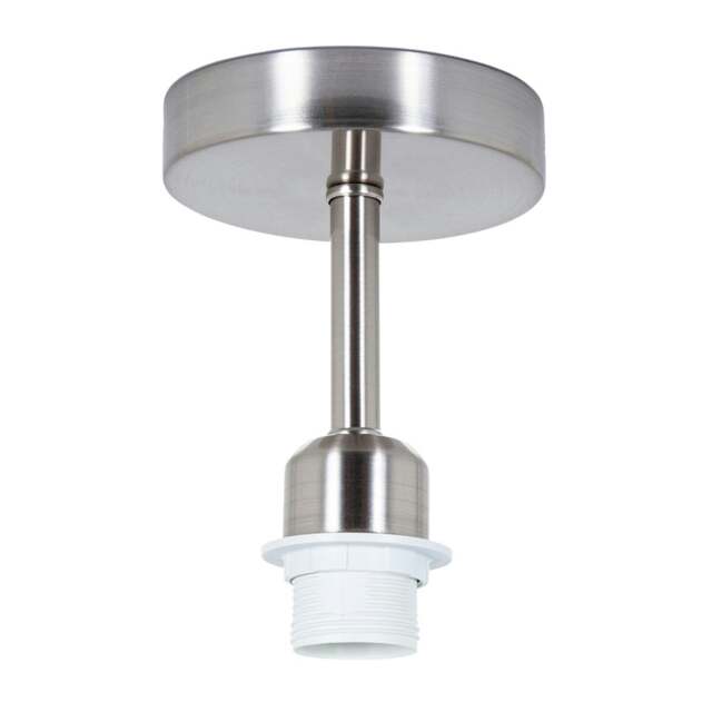 Rackhams Brushed Satin Nickel Ceiling Light Fitting for Industrial Style Light Bulbs - image 1