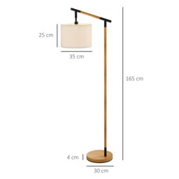 Rackhams Floor Lamp with 350 Rotating Lampshade LED Bulb Included Brown - thumbnail 3