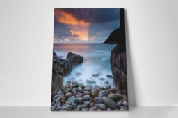 Rackhams Sun Ray Over Pebble Cove - Framed Print 20 x 16 inch - thumbnail 2