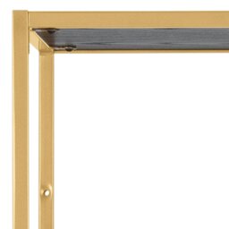 Rackhams Seaford Tall Gold Metal Bookcase with 5 Black Shelves - 1 - Gold and Black - Wood - thumbnail 5