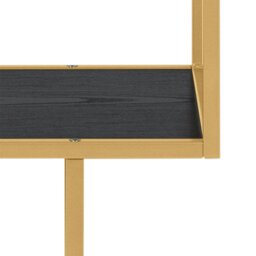 Rackhams Seaford Tall Gold Metal Bookcase with 5 Black Shelves - 1 - Gold and Black - Wood - thumbnail 6