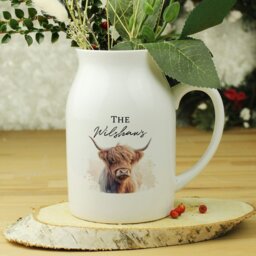 Rackhams Personalised Highland Cow Flower Jug Vase - thumbnail 2