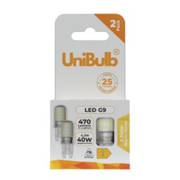 Rackhams LED G9 470lm 4.2W 2700K (Warm White) Light Bulb - Box of 2 - thumbnail 1