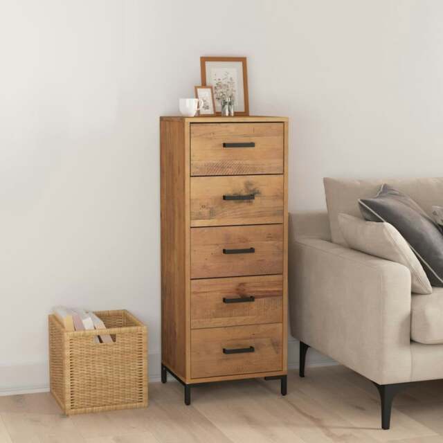 Rackhams Chest of Drawers 42x35x110 cm Solid Pinewood