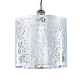 Rackhams Unique and Beautiful Polished Chrome Metal Forest Design Ceiling Pendant Shade - thumbnail 2