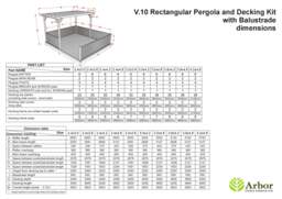Rackhams Rectangular Pergola and Decking Kit With Balustrades V.10 - Rustic Brown - 3.6m x 4.2m - thumbnail 3