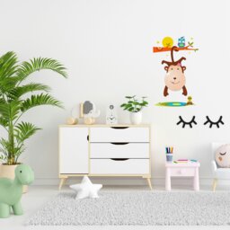 Rackhams Monkey LED Childrens Lamp Charming Fun Night Light Ultra Low Consumption 0.6W Colourful Wall Decals Create A 3D Effect - thumbnail 2