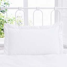 Rackhams Embroidered Oxford Pillowcase - 50 x 75cm - White - 52% Polyester 48% Cotton - thumbnail 1