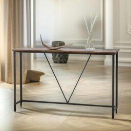 Rackhams 120CM Wide Industrial Console Hallway Table Brown - thumbnail 4