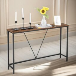 Rackhams 120CM Wide Industrial Console Hallway Table Brown