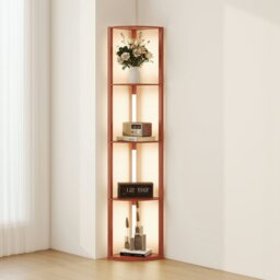 Rackhams Corner Floor Lamp with Dimmable Warm White LED Light, Brown - Brown - Yes, built-in LED - MDF - thumbnail 2