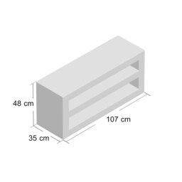 Rackhams Logan Light Mango Open Media Unit - 107 cm - 48 cm - Wood - thumbnail 4