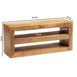 Rackhams Logan Light Mango Open Media Unit - 107 cm - 48 cm - Wood - thumbnail 3