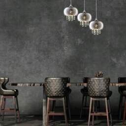 Rackhams Starlight Chrome Pendant Lamp 3XE14 A Stunning Range With 22CM Glass Shades Housing Chrome Fitments And Gorgeous Crystals - thumbnail 4